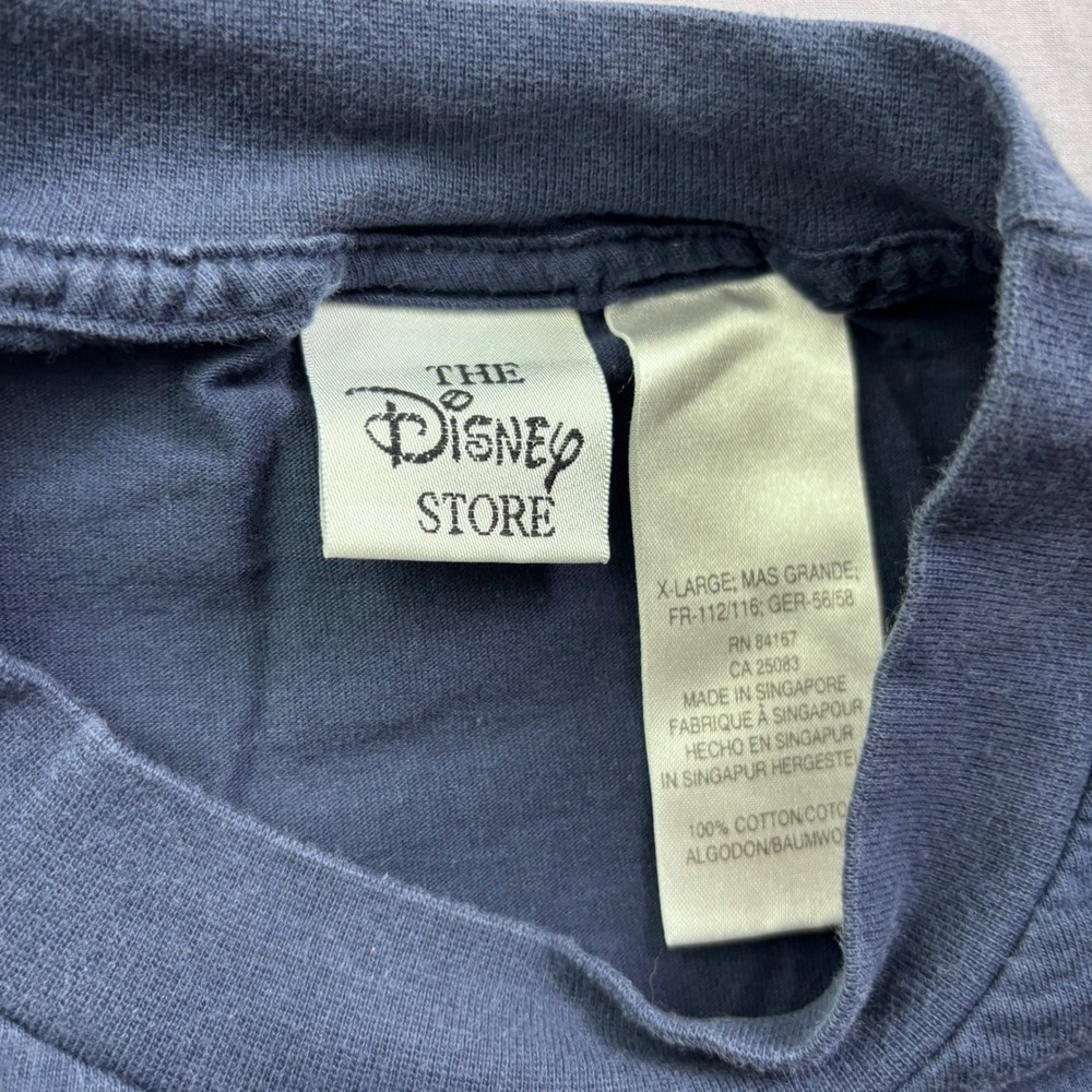 Vintage Disney Store Dopey Embroidered T-Shirt Navy Blue Mens XL Snow White 90s - Picture 2 of 6